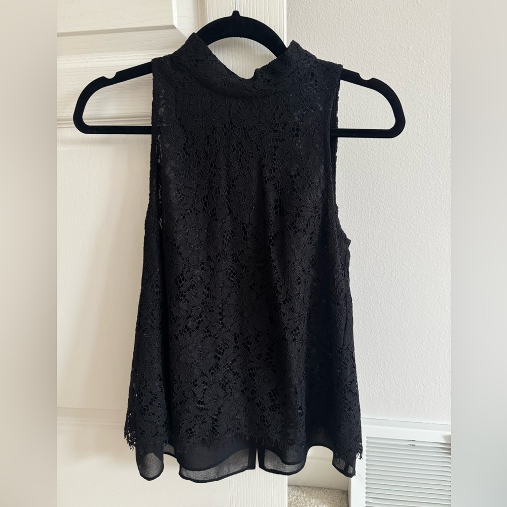 White House Black Market Black Lace Blouse